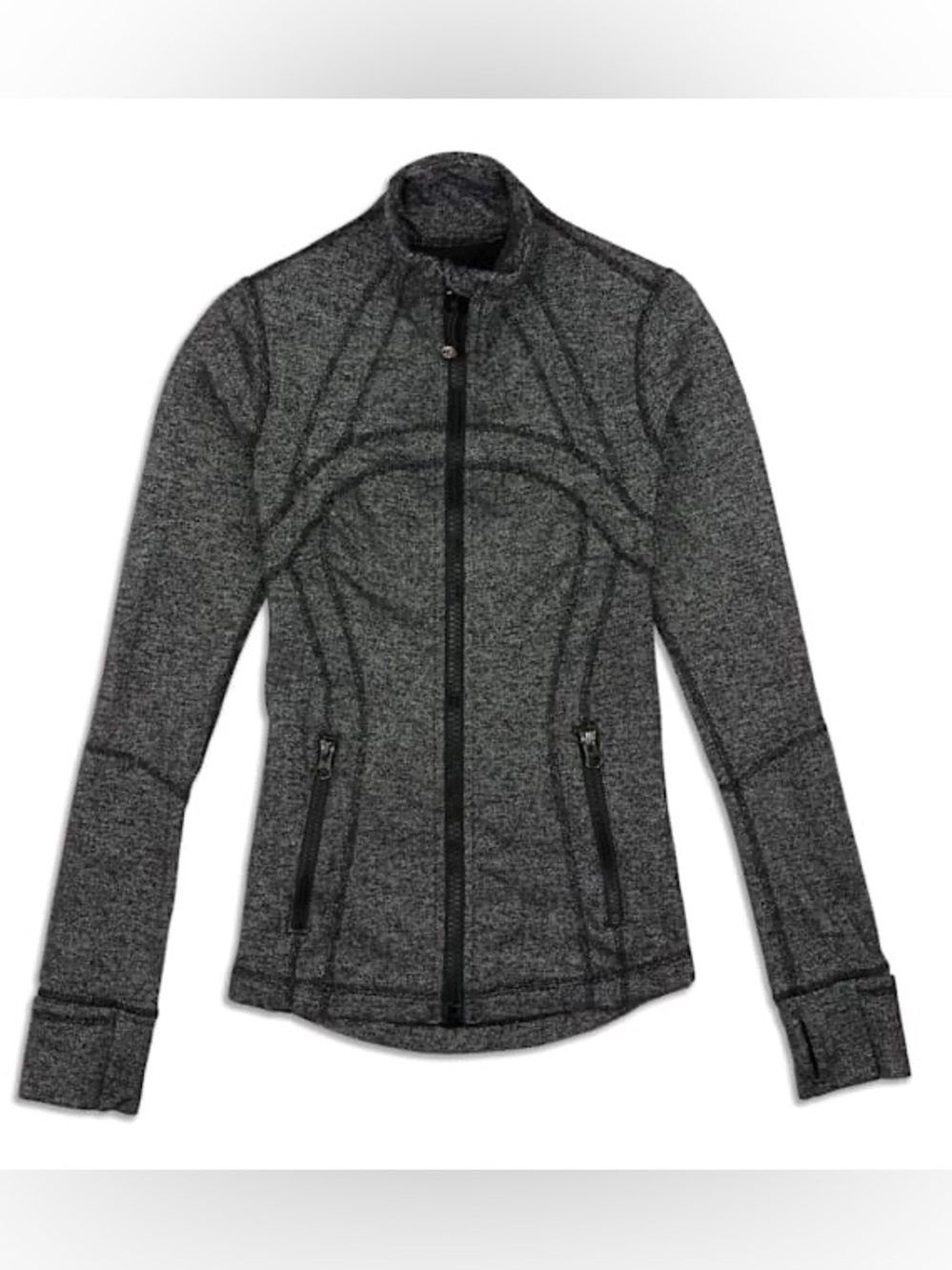 Lululemon Define Jacket Herringbone Black Gray Full Zip Size 6